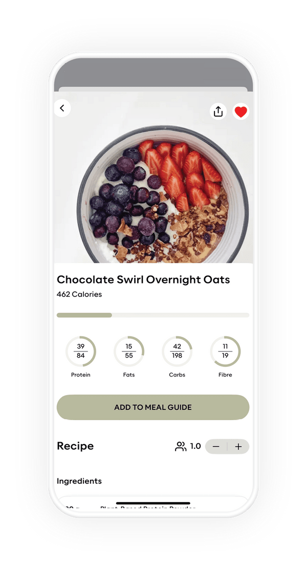 Healthy overnight oats recipe by Olivia May available in fitness app
