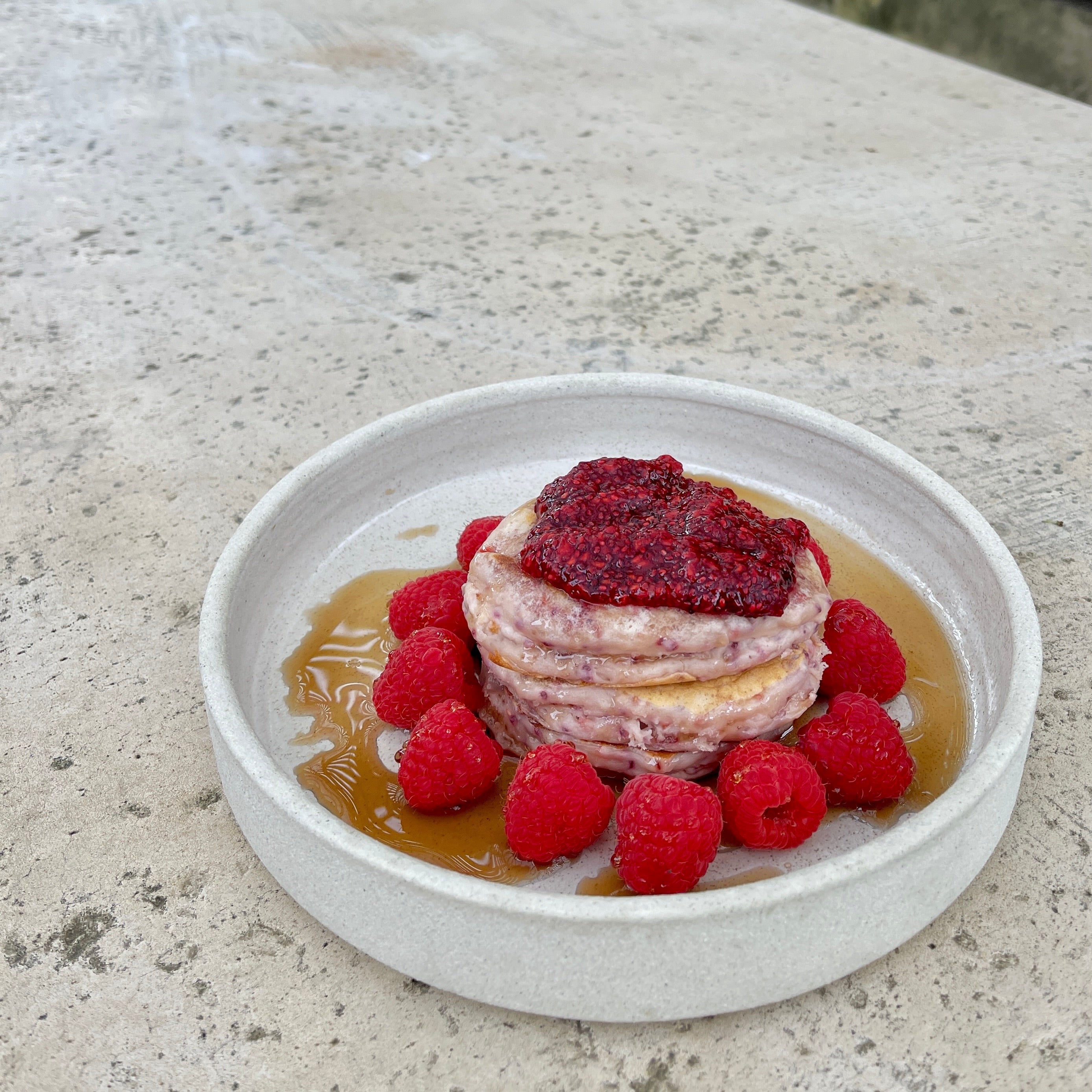 Fluffy Raspberry Pancakes